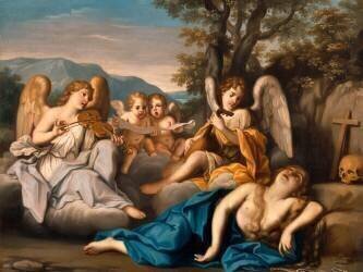 L'extase de la Madeleine avec des anges musiciens (Marco Antonio Franceschini) - Muzeo.com