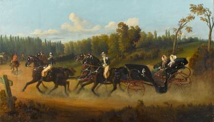 L'impératrice Eugénie et de la reine Victoria en voiture (Jonny Audy) - Muzeo.com