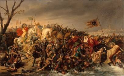 Lothaire défait l'empereur germanique Othon II sur les bords de l'Aisne, octobre 978 (Charles Durupt) - Muzeo.com
