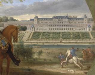 Louis XIV, suivi de Turenne, assistant à une chasse au vol (Adam Frans van der Meulen) - Muzeo.com