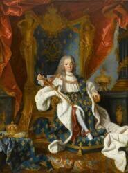 Louis XV (1710-1774) roi de France, âgé de 9 ans, en costume royal, assis sur le trône (Jean Ranc) - Muzeo.com
