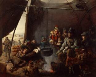 Louis-Philippe, duc d'Orléans (futur roi Louis-Philippe) reçu dans un campement de Lapons pendant son exil au Cap Nord, en août 1795. (François-Auguste Biard) - Muzeo.com