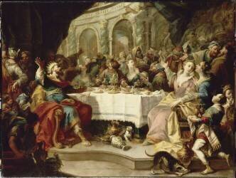 Mane, Thecel, Pharès : le festin de Balthazar (Nicola Bertuzzi) - Muzeo.com