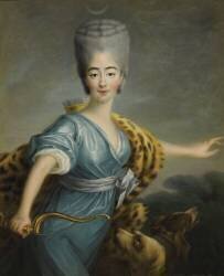 Marie-Joséphine-Louise de Savoie, comtesse de Provence, en Diane chasseresse (1753-1810) en 1773 (François-Hubert Drouais) - Muzeo.com