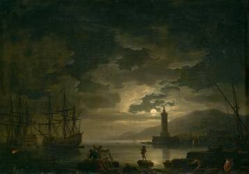 Marine, clair de lune (Joseph Vernet) - Muzeo.com