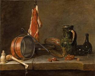 Menu de gras et ustensiles de cuisine (Jean Siméon Chardin) - Muzeo.com