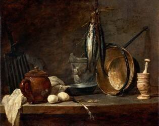 Menu de maigre et ustensiles de cuisine (Jean Siméon Chardin) - Muzeo.com