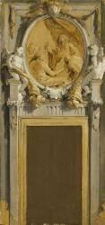 Modello avec scène allégorique pour un dessus-de-porte (Giambattista Tiepolo) - Muzeo.com