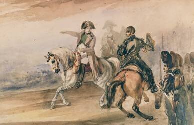 Napoléon passant en revue ses troupes (Piotr Michalowski) - Muzeo.com