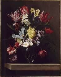 Nature morte au vase de fleurs sur un entablement (Jean-Michel Picard) - Muzeo.com