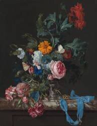 Nature Morte aux Fleurs et au Ruban Bleu (Willem van Aelst) - Muzeo.com