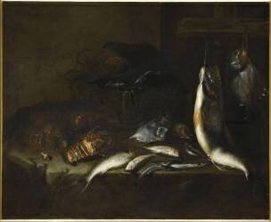 Nature morte aux poissons (Giuseppe Recco) - Muzeo.com