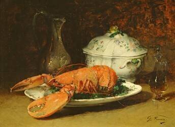 Nature morte avec un homard et une soupière (Guillaume Fouace) - Muzeo.com