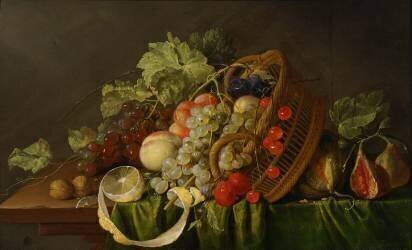 Nature morte avec un panier de fruits (Cornelis de Heem) - Muzeo.com
