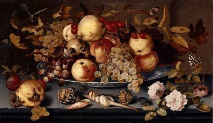 Nature morte de fruits, fleurs, coquillages et insectes (Balthasar van der Ast) - Muzeo.com