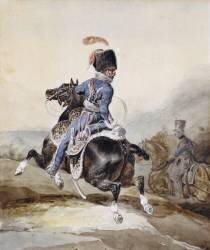 Officier d'artillerie galopant vers la gauche (Théodore Géricault) - Muzeo.com