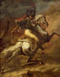 Officier de chasseur à cheval chargeant, esquisse (Théodore Géricault) - Muzeo.com