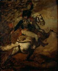 Officier des chasseurs de la garde impériale chargeant, esquisse (Théodore Géricault) - Muzeo.com