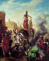 Olinda et Sophronia sur le bûcher (Eugène Delacroix) - Muzeo.com
