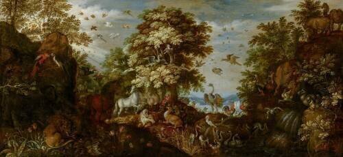 Orphée charmant les animaux avec sa musique (Roelandt Savery) - Muzeo.com