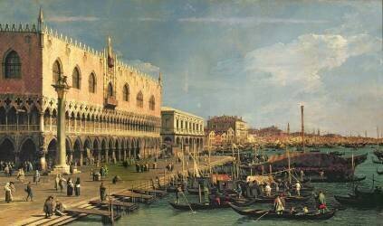 Palais des Doges et rive des Esclavons à Venise (Canaletto) - Muzeo.com