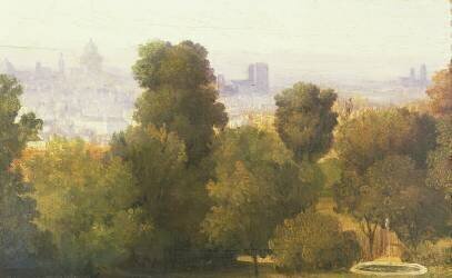 Paris vu des hauteurs de Belleville (Théodore Rousseau) - Muzeo.com