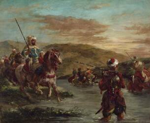 Passage d'un gué au Maroc (Eugène Delacroix) - Muzeo.com