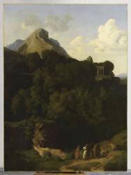 Paysage : les Adieux d'un proscrit à sa famille ou Montagne de la Sabine (Hippolyte Flandrin) - Muzeo.com