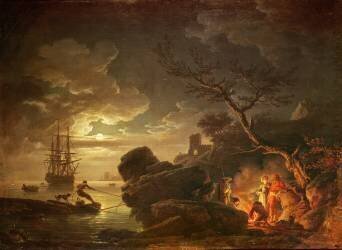 Paysage au clair de lune (Joseph Vernet) - Muzeo.com