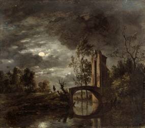 Paysage au clair de lune (Simon Mathurin Lantara) - Muzeo.com