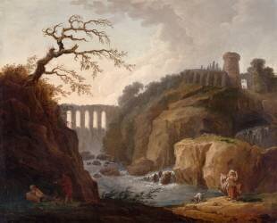 Paysage avec aqueduc et torrent, dit à tort Tivoli (Hubert Robert) - Muzeo.com