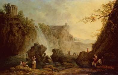 Paysage avec chute d'eau (Hubert Robert) - Muzeo.com