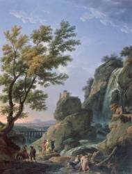 Paysage avec chute d'eau et figures (Joseph Vernet) - Muzeo.com