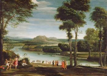 Paysage avec le baptême de saint Jean (Le Dominiquin) - Muzeo.com