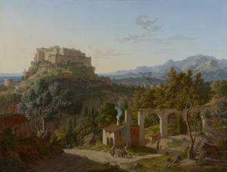 Paysage avec le château de Massa di Carrara (Leo von Klenze) - Muzeo.com