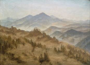 Paysage avec monte rosa en Bohème (Caspar David Friedrich) - Muzeo.com