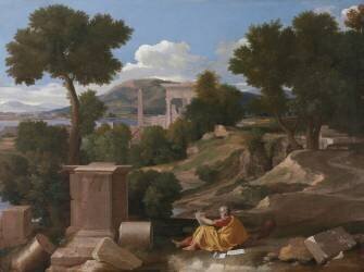 Paysage avec Saint Jean sur Patmos (Nicolas Poussin) - Muzeo.com