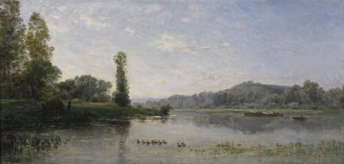 Paysage avec une rivière (Charles-François Daubigny) - Muzeo.com