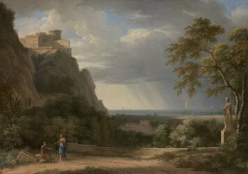 Paysage classique avec figures et sculpture (Pierre Henri de Valenciennes) - Muzeo.com