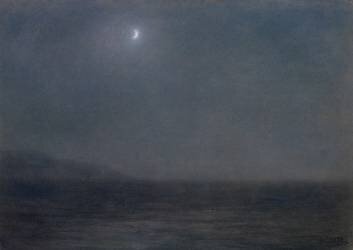Paysage de Nuit avec un Croissant de Lune (Gabriel Villard) - Muzeo.com