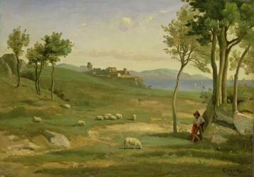 Paysage italien (Jean-Baptiste Camille Corot) - Muzeo.com