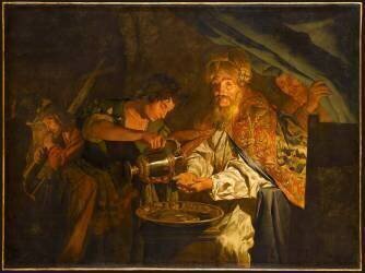 Pilate se lavant les mains (Matthias Stomer) - Muzeo.com