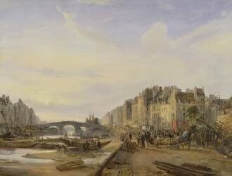 Pont Marie et le quai Saint-Paul (Charles Louis Mozin) - Muzeo.com