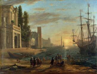 Port de mer au soleil couchant (Claude Gellée) - Muzeo.com