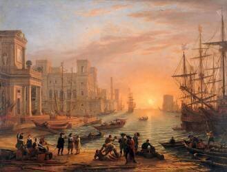 Port de mer au soleil couchant (Claude Gellée) - Muzeo.com