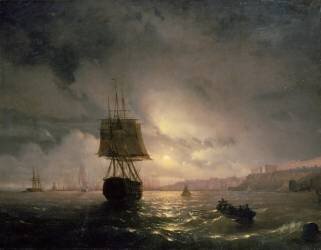 Port à Odessa sur la mer Noire (Ivan Aivazovsky) - Muzeo.com