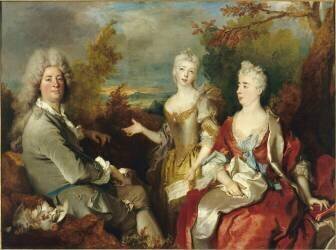 Portrait de famille dit autrefois Portrait du peintre, de sa femme et de sa fille (Nicolas de Largillière) - Muzeo.com