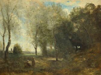 Près d'Arras, les bûcheronnes (Jean-Baptiste Camille Corot) - Muzeo.com