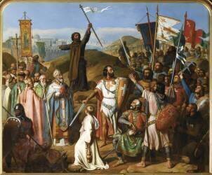 Procession des croisés conduits par Pierre l'Ermite et Godefroy de Bouillon (Jean Victor Schnetz) - Muzeo.com