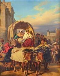 Retour au marché de Pau (Eugène Devéria) - Muzeo.com
